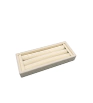 Yerli Üretim Ufak Boy Süet Kumaş Krem Renk 18 / 7 cm Rulo Çekmece İçi Yüzük Standı