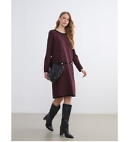 LCWAIKIKI Classic Bordo Bisiklet Yaka Triko Elbise
