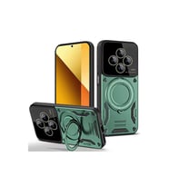 Xiaomi Redmi 14C Kılıf Joy Lens Standlı Kapak - Koyu Yeşil