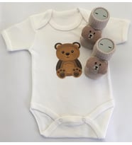 Hoşgeldin Bebek, Unısex, Yenidoğan Bebek, Baskılı Badi Hediye Seti