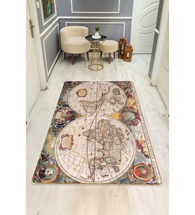 Modern Desenli Dijital Baskı Kaymaz Taban Halı H0279