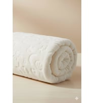 Yumuşak Dokulu Kabartma Desenli Peluş Bebek Battaniyesi (Ekru)