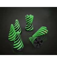 Spiral Geçmeli Koni Stres Çarkı - Masaüstü Dekoratif Obje Görsel İllüzyon - Fidget Stres Oyuncağı (Yeşil-Siyah)