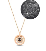 Gümüş Kolye - Zirkon Taşlı Rose 100 Dilde Seni Seviyorum Gümüş Kolye Gkl100dlss1-ros