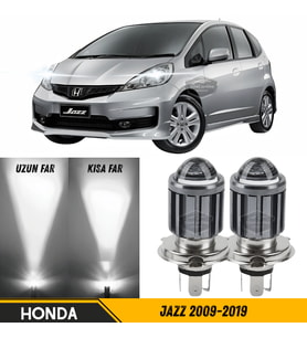 Honda Jazz 2009-2019 Mercekli Far Ampulü Led Xenon Beyaz Şimşek Etkili CSP Led Lamba Uzun Kısa
