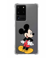Samsung Galaxy S20 Ultra  Köşe Korumalı Antişok Kapak Mickey Mouse Tasarımlı Şeffaf  Kılıf