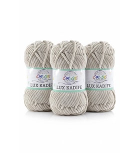 Mlvx Örse Lux Kadife El Örgü İpi Kod/Renk 03228 TAŞ 100 gr 130 mt-3 adet