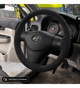 Hyundai Matrix Direksiyon Kılıfı Alcantara Süet Monza Black Serisi Siyah 2008-2010
