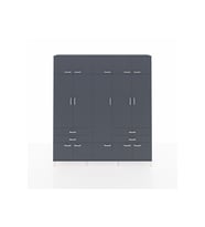 Arges Dolap 11 Raflı 4 Çekmeceli 2 Askılı 220x30x243 Antrasit-Antrasit/Antrasit