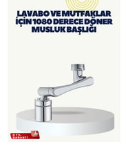 Çok Yönlü Dönebilen Musluk Başlığı 2 Fonksiyonlu Su Akışı