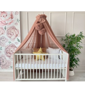 Pamuka Aparatlı Beşik Cibinlik Pinkish Brown