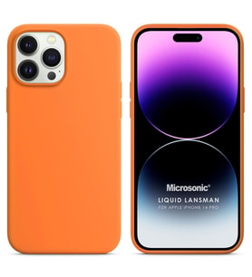 Microsonic Apple iPhone 14 Pro Kılıf Liquid Lansman Silikon Turuncu