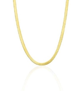 ENCİLİ SİLVER 925 Ayar Gümüş İtalyan Ezme Model Kadın Kolye 3,3 mm (Gold)