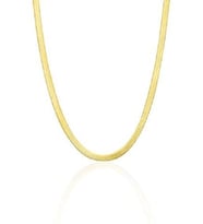 ENCİLİ SİLVER 925 Ayar Gümüş İtalyan Ezme Model Kadın Kolye 3,3 mm (Gold)