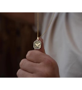 Kişiye Özel 925 Ayar Gümüş Tasarım Pegasus Uçan At Kolye (Gold)