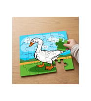 Sevimli Beyaz Kaz Tasarımlı 24 Parça Ahşap Çocuk Puzzle MPK0595