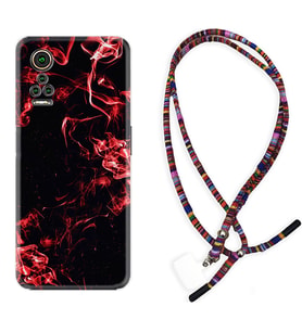 General Mobile GM 21 Pro GM 22 Pro Plus Kılıf Boyun Asklı Rasta Silikon Red Smoke 1745