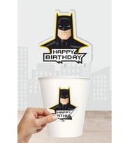 Batman Temalı Doğum Günü Parti Malzemeleri Seti Sticker (Etiket) 20 'li