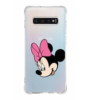 Samsung Galaxy S10 Plus  Köşe Korumalı Antişok Kapak Minnie Mouse Tasarımlı Şeffaf  Kılıf