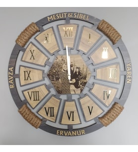 Lavinta54 Kişiye Özel Dekoratif Ahşap Duvar Saati