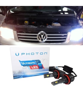 Vw Transporter T5 Led Xenon Uzun + Kısa Far Ampulü H4 Ultimate 9500 Lumens Yeni Seri Beyaz