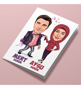 Kişiye Özel Hiçbir Yere Bırakmam Karikatürlü Tebrik Kartı