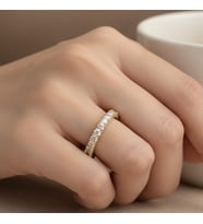 STİL İNCİSİ/XUPING JEWELRY KARE TAŞLI TAMBUR ZİRKON TAŞLI YÜZÜK (Altın Rengi)