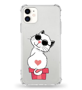 Apple iPhone 11 Uyumlu Darbe Emici Antişok  Kapak Coolcat Tasarımlı Şeffaf Silikon Kılıf