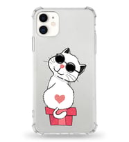 Apple iPhone 11 Uyumlu Darbe Emici Antişok  Kapak Coolcat Tasarımlı Şeffaf Silikon Kılıf