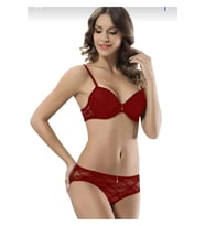 LE JARDİN 6042 DANTEL KAPLI SÜTYEN TAKIMI KIRMIZI