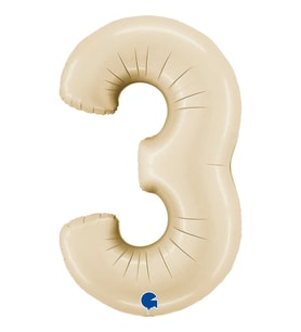 3 Rakam Satin Cream Folyo Balon 26"