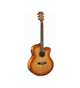 Cort CJ7X LVB Elektro Akustik Gitar  Jumbo Cutaway - Light Vintage Burst
