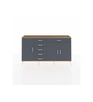 Arges Konsol 3 Raflı 6 Çekmeceli 3 Kapaklı 176x30x99 Çam-Antrasit