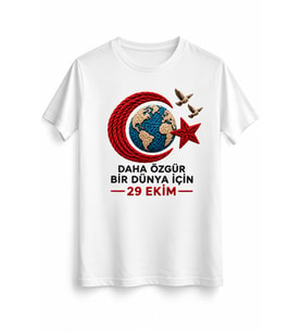29 Ekim Ruhuyla – Cumhuriyet Bayramı DTG Baskılı Beyaz Tişört
