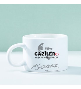 Kişiye Özel Gazilere Özel Motto Kahve Fincanı – Anlamlı ve Şık Tasarım