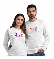 Sevgililer Günü Özel Kombin, 2 Ürün Bisiklet Yaka Sweatshirt (Beyaz)