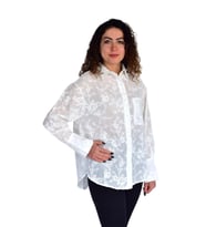 Kadın Yazlık Otantik Çiçekli Gömlek BGL-ST04249 (Ekru)