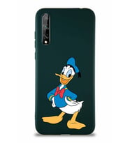 Huawei Y8P Soft Premier Kapak Donald Duck-C Tasarımlı Silikon Kılıf - Yeşil (Şeffaf)