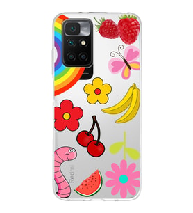 PrintiFy Xiaomi Redmi 10 ile Uyumlu 1mm Slim Fit Water Color 5 Baskılı Şeffaf  Kılıf