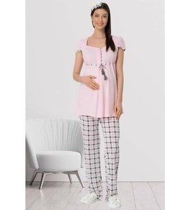 Mecit 5404 Pembe  Spor Hamile Lohusa Pijama Takımı