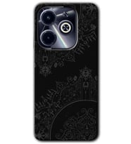 İnfinix Hot 40i Kılıf HD Desen Baskılı Kılıf - Siyah Mandala