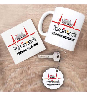 Paramedik Kupa Bardak Altlık ve Anahtarlık Hediye Seti (Model 1)