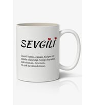 Sevgili Kelime Anlamı Sevgililer Günü Baskılı Kupa Bardak Kahve Kupa Bardak Model