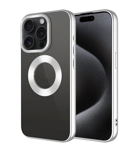 Apple iPhone 15 Pro Max Kılıf Tek Kamera Çerçeveli Logo Gösteren Zore Omega Kapak