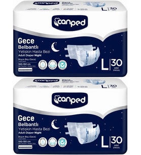 Canped Yetişkin Bezi Bel Bantlı Gece Night L - Büyük - Large 60 Adet