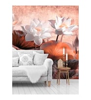 Dreamwall Lotus Çiçeği Desenli Yırtılmaz Slinebilir Tekstil Duvar Kağıdı (Çok Renkli)