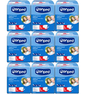 Canped Hasta Bezi Yetişkin Bel Bantlı Tekstil Yüzey L - Büyük - Large 126 Adet (9PK*14)