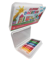 12 Renk Üçgen Mum Boya Plastik Kutulu 1 Paket Alpino Dacstrix Pastel Mum Boya Kalemi Okul Öncesi Sınıf Resim Dersi (Çok Renkli)