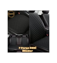 CITROEN C4 - PICASSO 7 KİŞİ 2011-2013 uyumlu 7 Parça Deri Minder Takımı (Siyah)