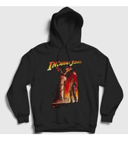 Presmono Unisex Siyah Temple Of Doom Film Indiana Jones Kapüşonlu Sweatshirt 487907tt